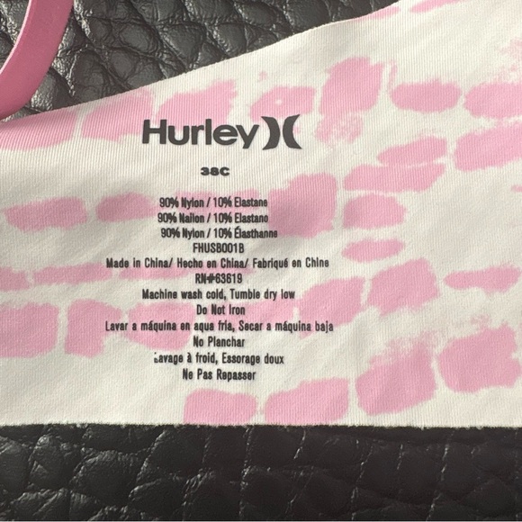 Hurley Pink and White Women's Bra Set Sz 38C - Picture 9 of 14